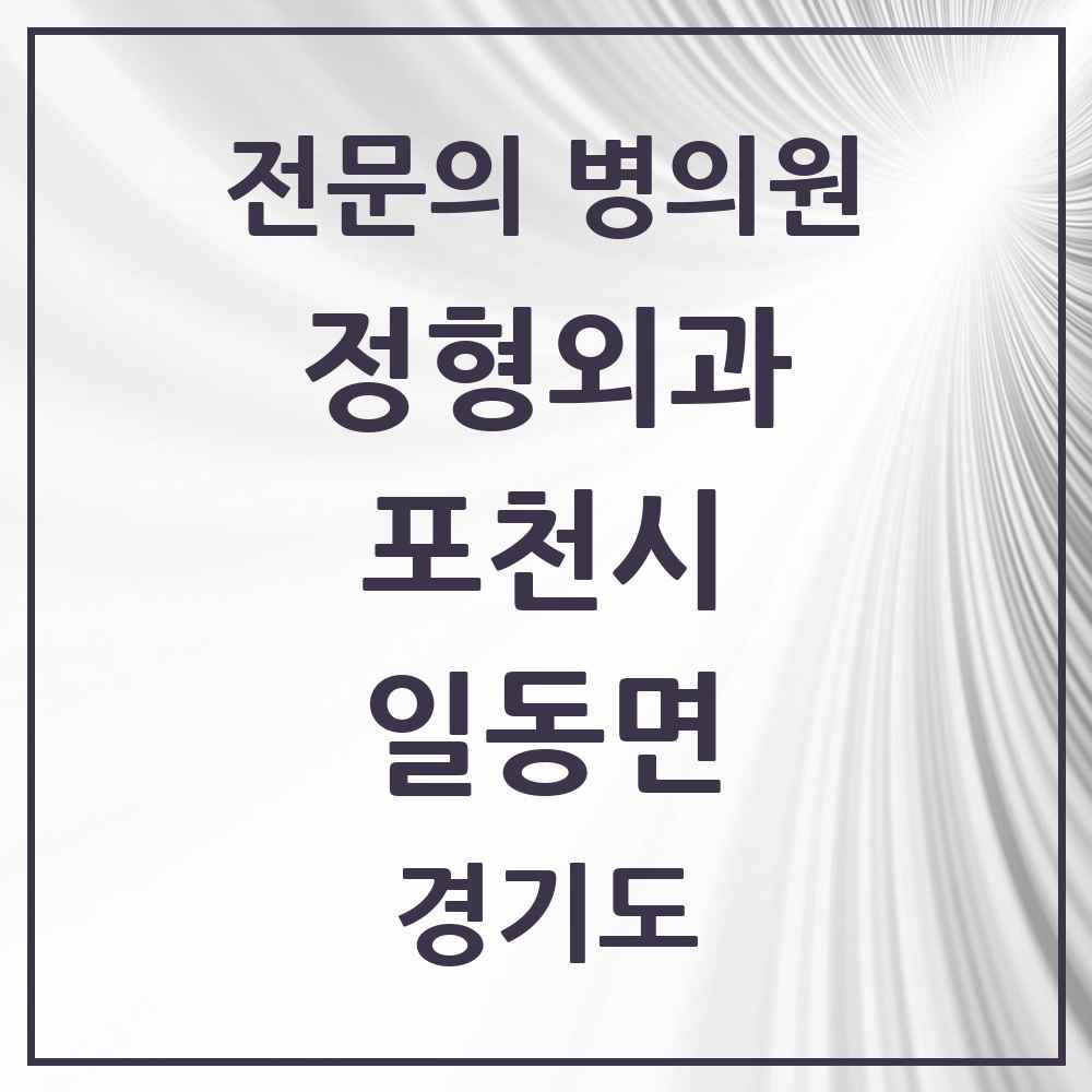 2025 경기도 포천시 일동면 정형외과 전문의 의원·병원 목록 1곳