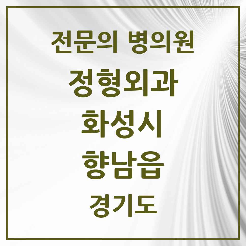 2025 경기도 화성시 향남읍 정형외과 전문의 의원·병원 목록 8곳