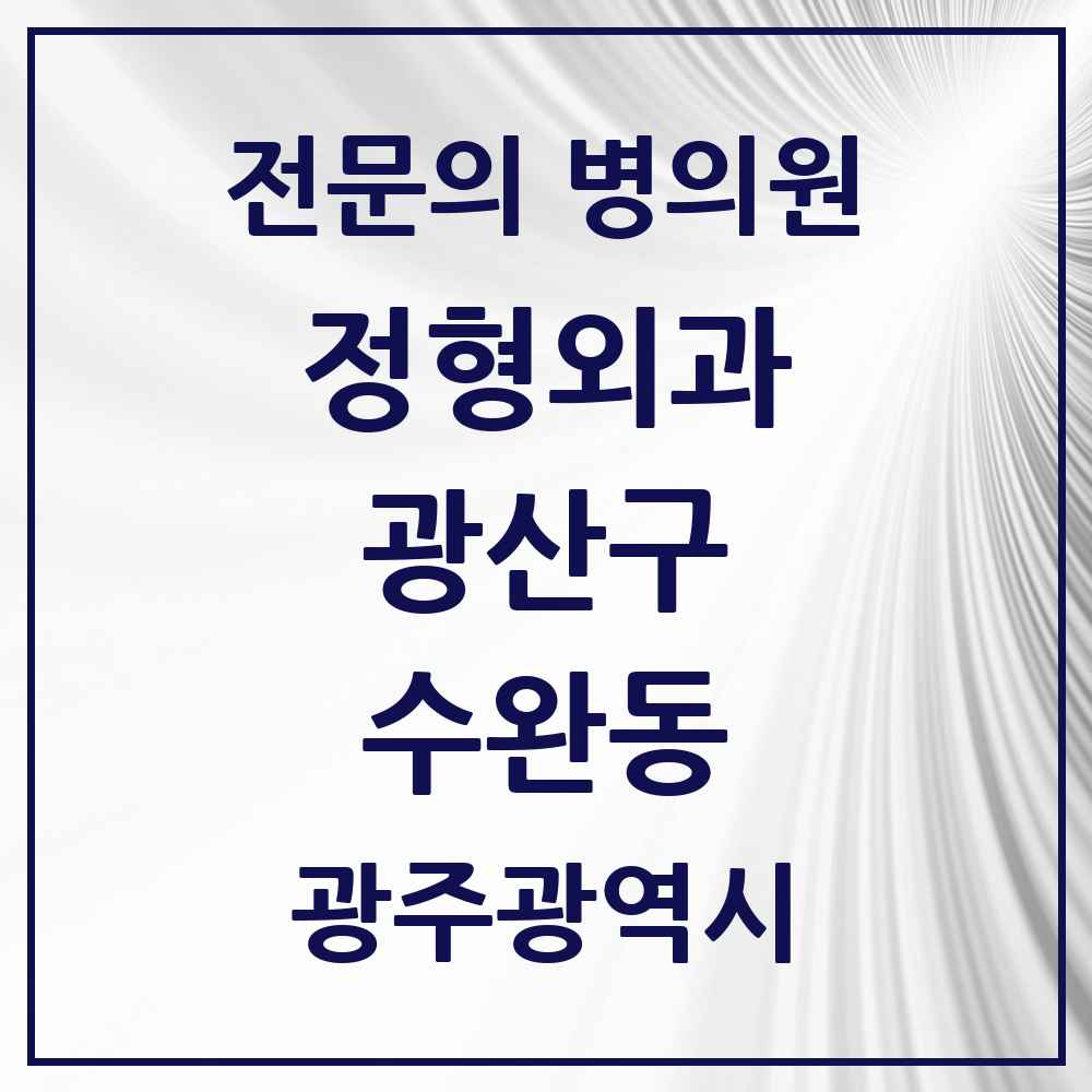 2025 광주광역시 광산구 수완동 정형외과 전문의 의원·병원 목록 4곳