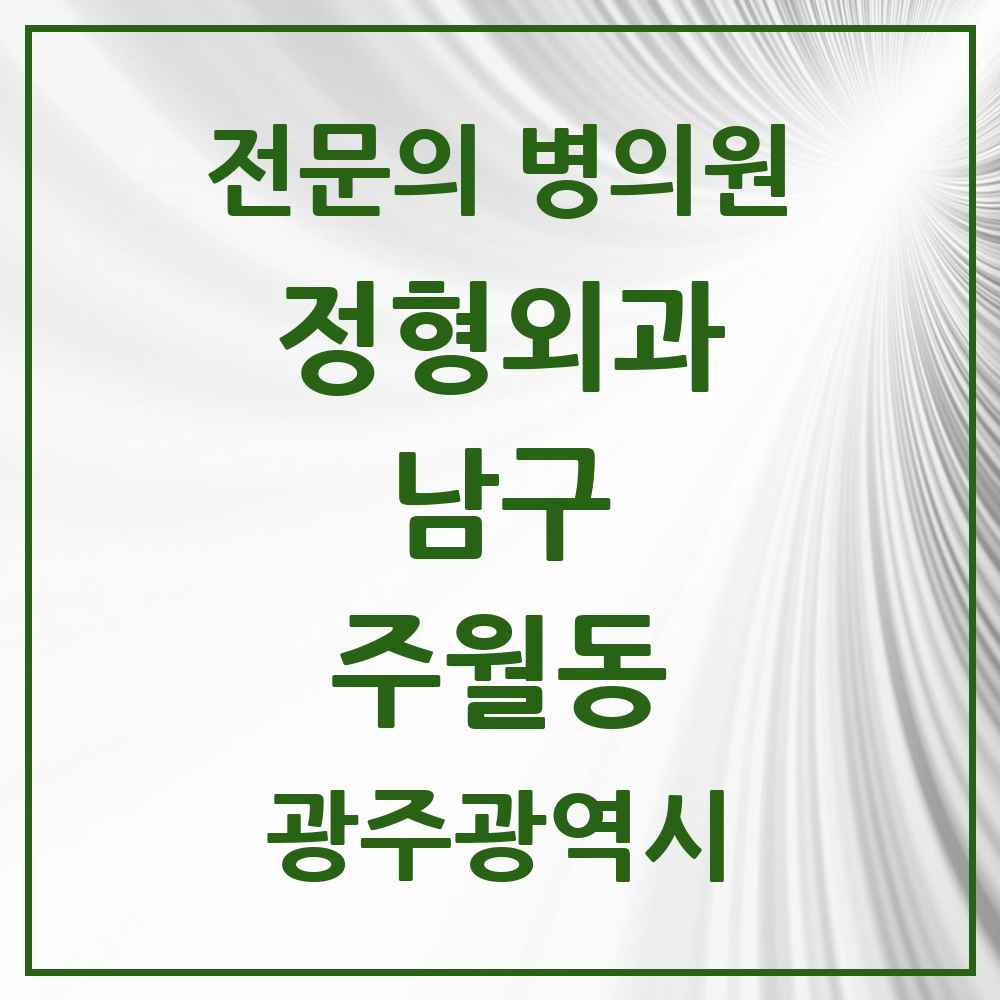 2025 광주광역시 남구 주월동 정형외과 전문의 의원·병원 목록 3곳