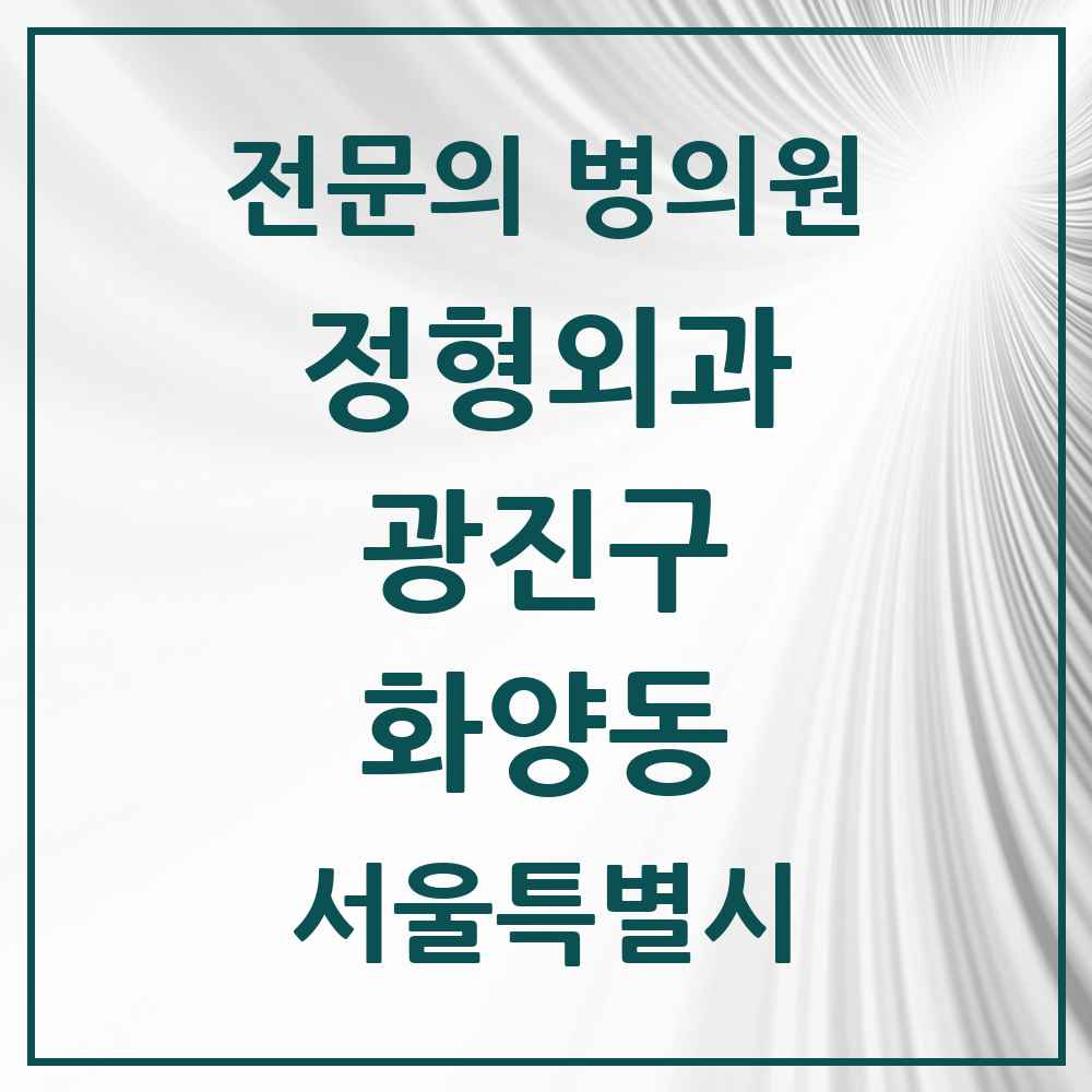 2025 서울특별시 광진구 화양동 정형외과 전문의 의원·병원 목록 4곳