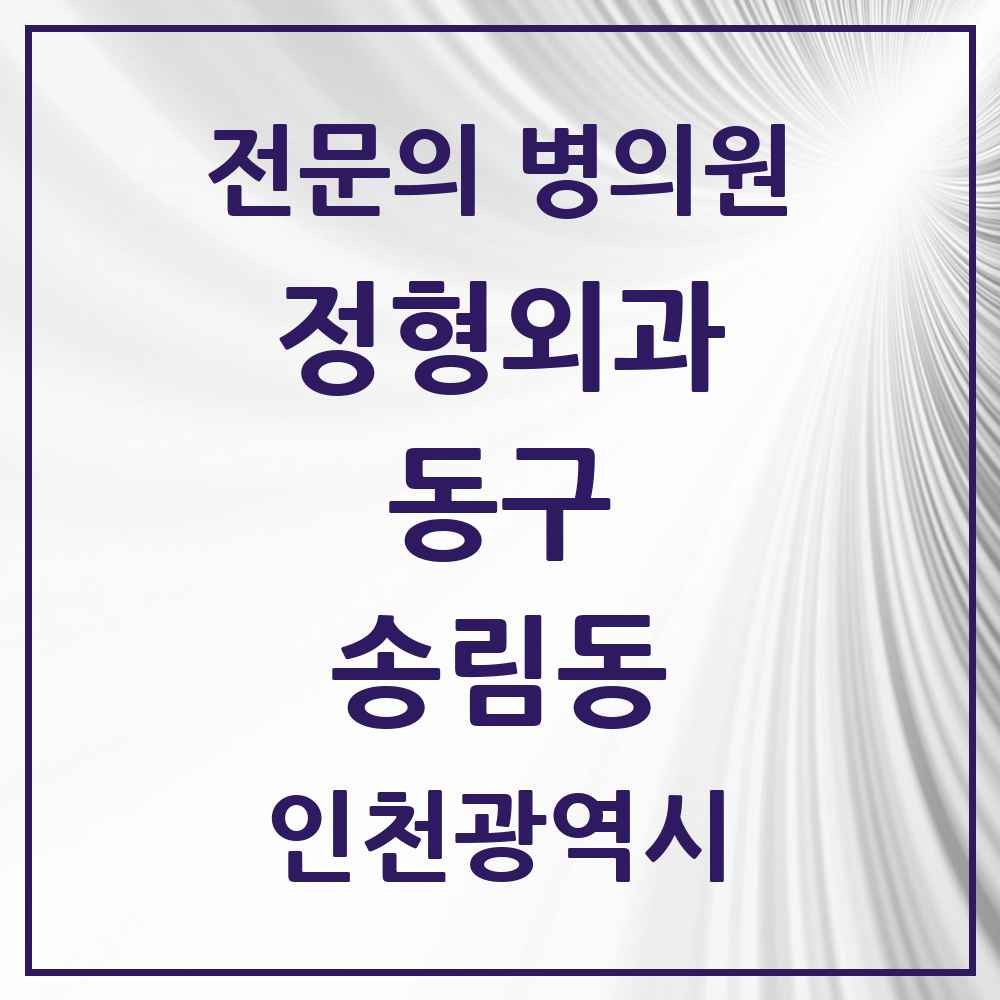 2025 인천광역시 동구 송림동 정형외과 전문의 의원·병원 목록 6곳