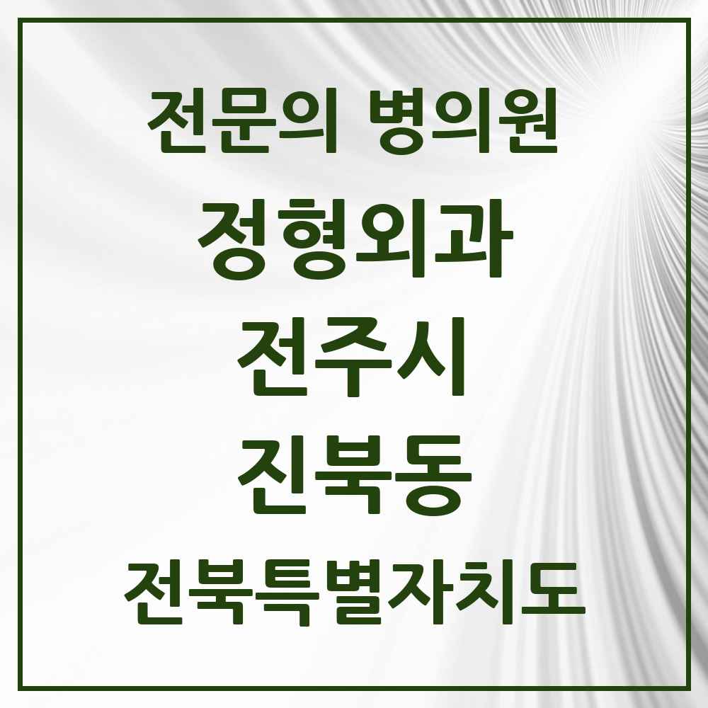 2025 전북특별자치도 전주시 진북동 정형외과 전문의 의원·병원 목록 1곳