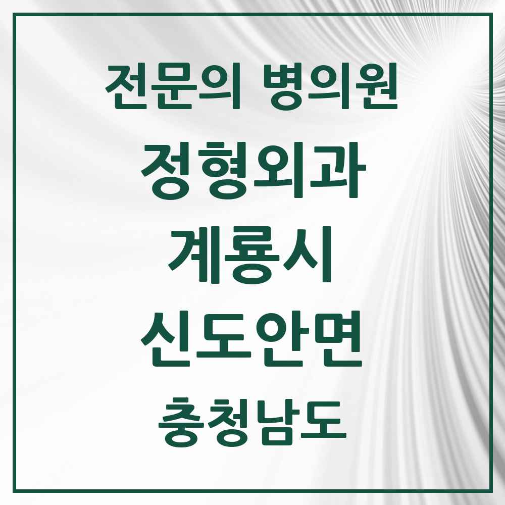2025 충청남도 계룡시 신도안면 정형외과 전문의 의원·병원 목록 1곳