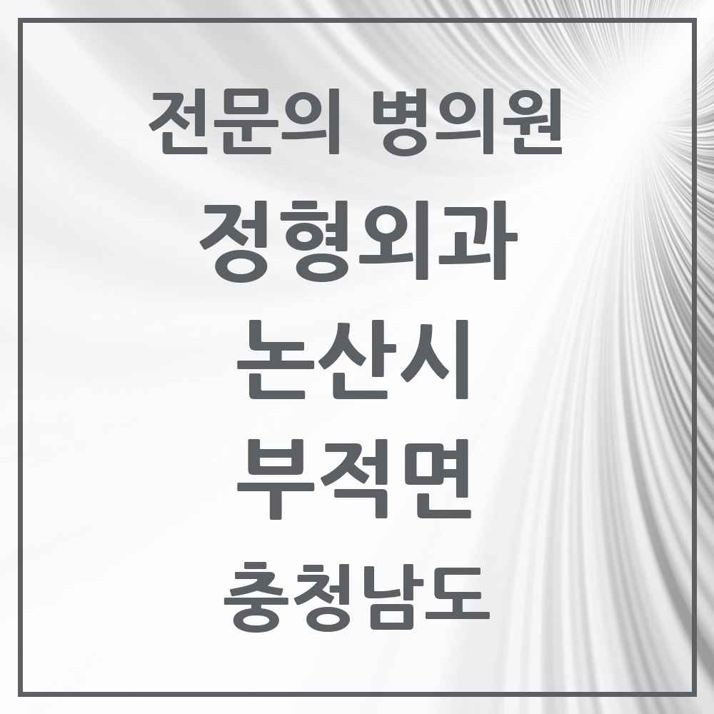 2025 충청남도 논산시 부적면 정형외과 전문의 의원·병원 목록 1곳