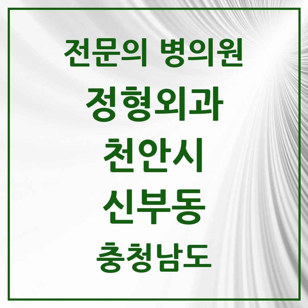 2025 충청남도 천안시 신부동 정형외과 전문의 의원·병원 목록 6곳