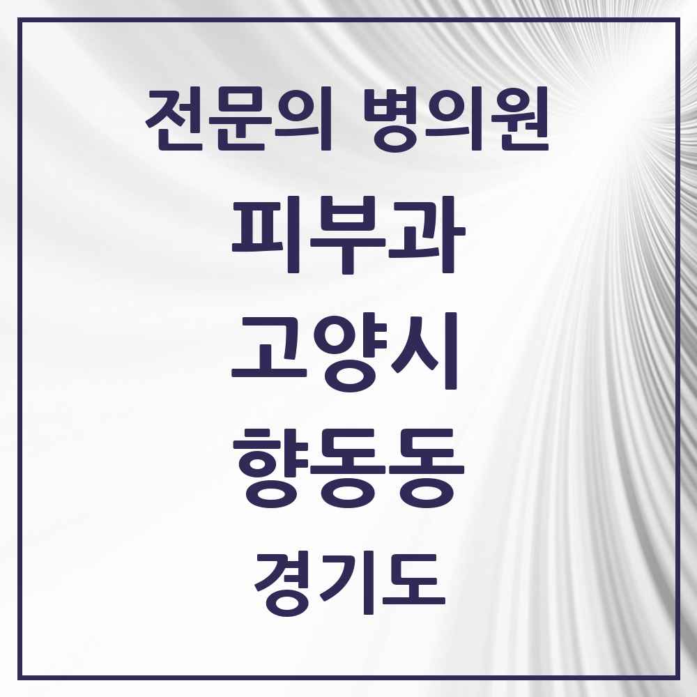 2025 경기도 고양시 향동동 피부과 전문의 의원·병원 목록 1곳