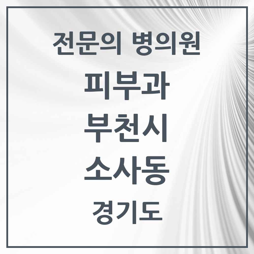 2025 경기도 부천시 소사동 피부과 전문의 의원·병원 목록 1곳