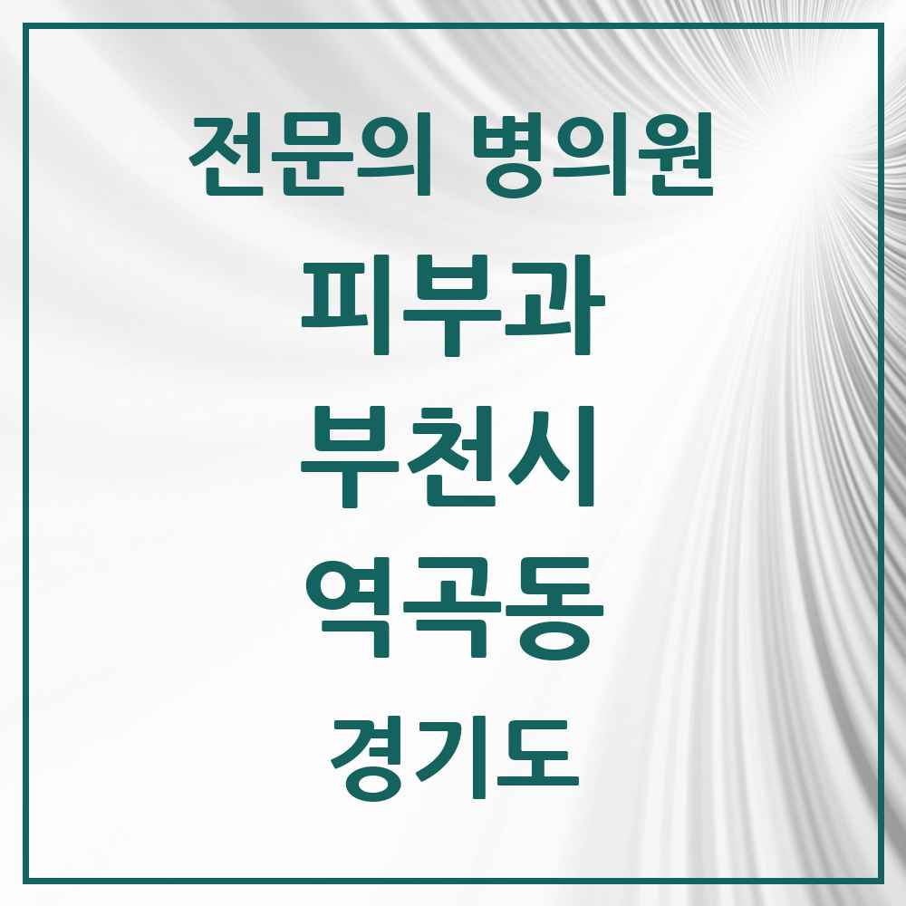 2025 경기도 부천시 역곡동 피부과 전문의 의원·병원 목록 1곳