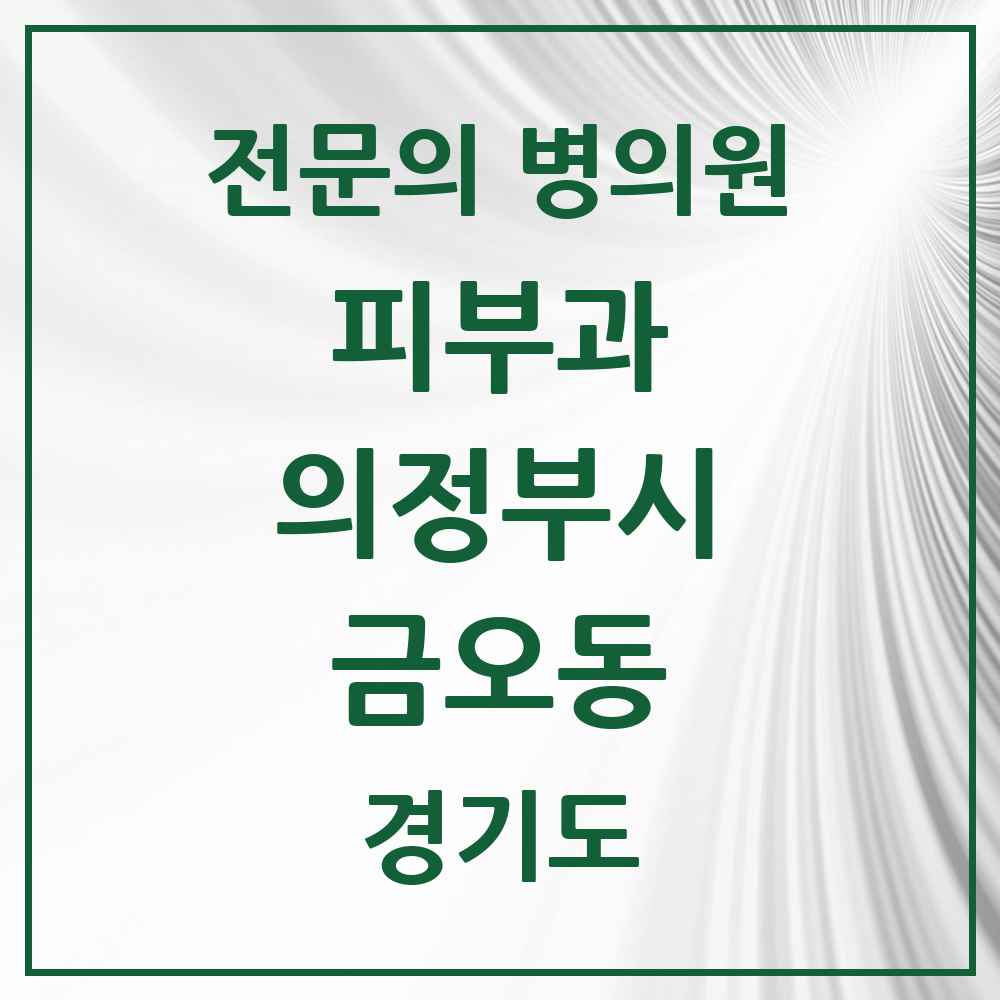 2025 경기도 의정부시 금오동 피부과 전문의 의원·병원 목록 3곳