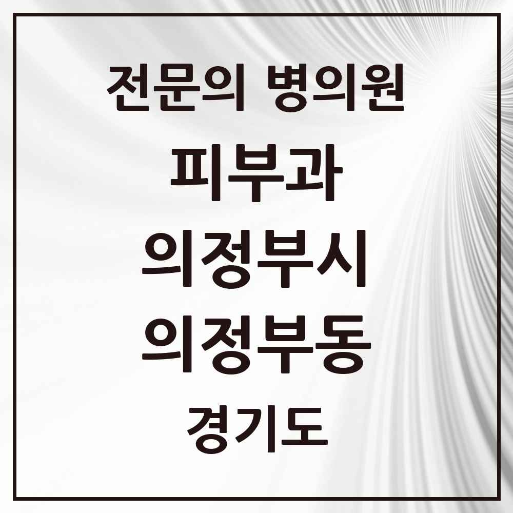 2025 경기도 의정부시 의정부동 피부과 전문의 의원·병원 목록 5곳