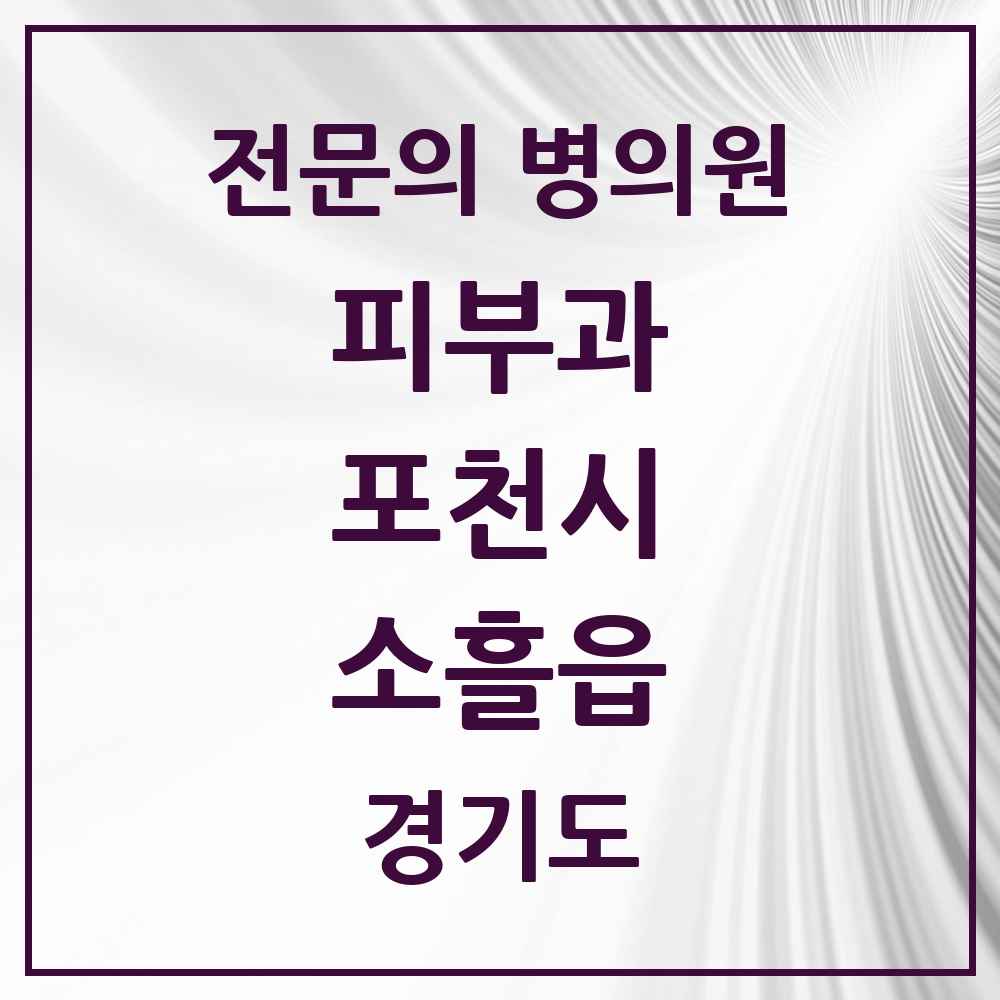 2025 경기도 포천시 소흘읍 피부과 전문의 의원·병원 목록 2곳