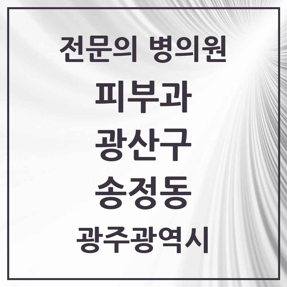 2025 광주광역시 광산구 송정동 피부과 전문의 의원·병원 목록 2곳