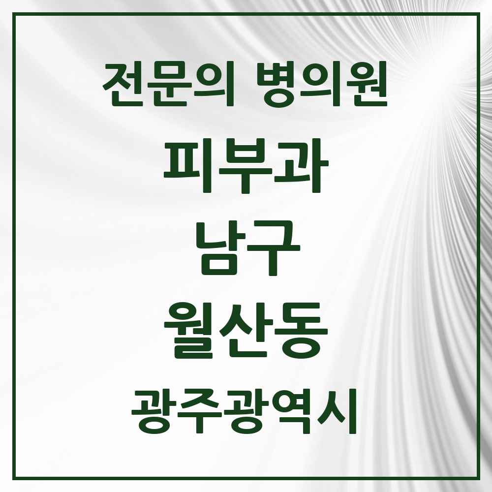 2025 광주광역시 남구 월산동 피부과 전문의 의원·병원 목록 1곳