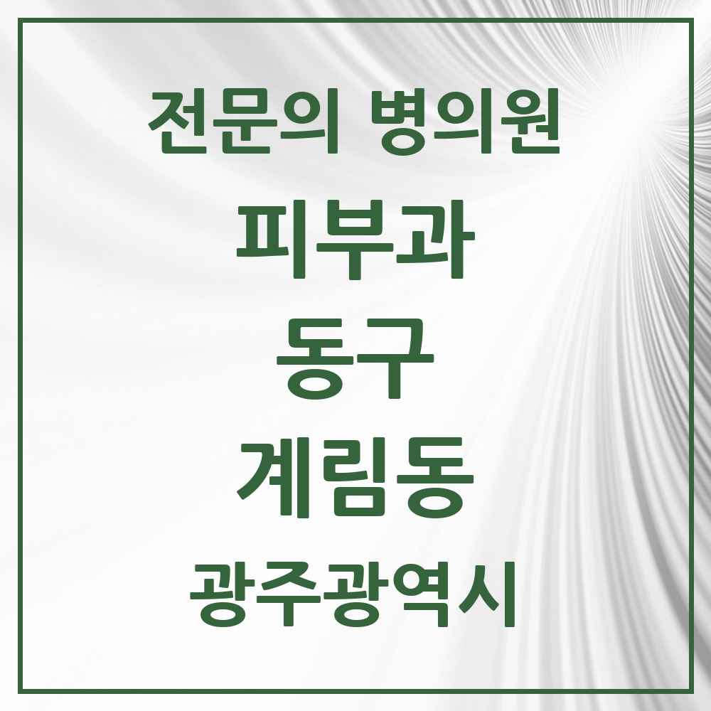 2025 광주광역시 동구 계림동 피부과 전문의 의원·병원 목록 1곳