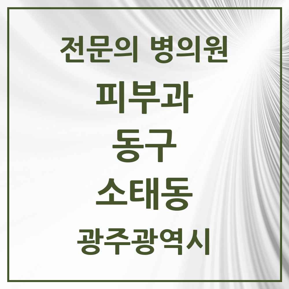 2025 광주광역시 동구 소태동 피부과 전문의 의원·병원 목록 1곳