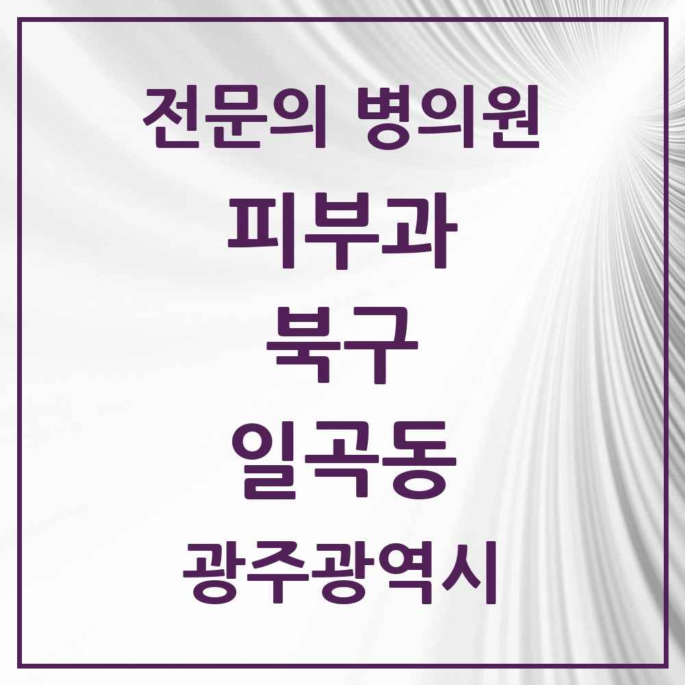2025 광주광역시 북구 일곡동 피부과 전문의 의원·병원 목록 1곳