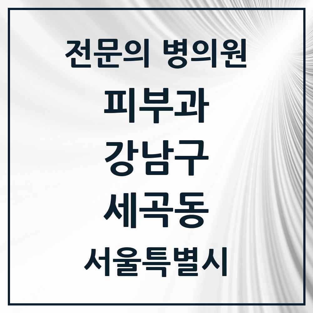 2025 서울특별시 강남구 세곡동 피부과 전문의 의원·병원 목록 1곳