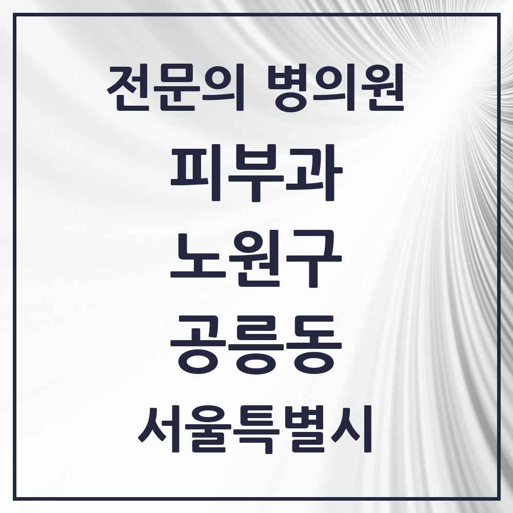 2025 서울특별시 노원구 공릉동 피부과 전문의 의원·병원 목록 2곳