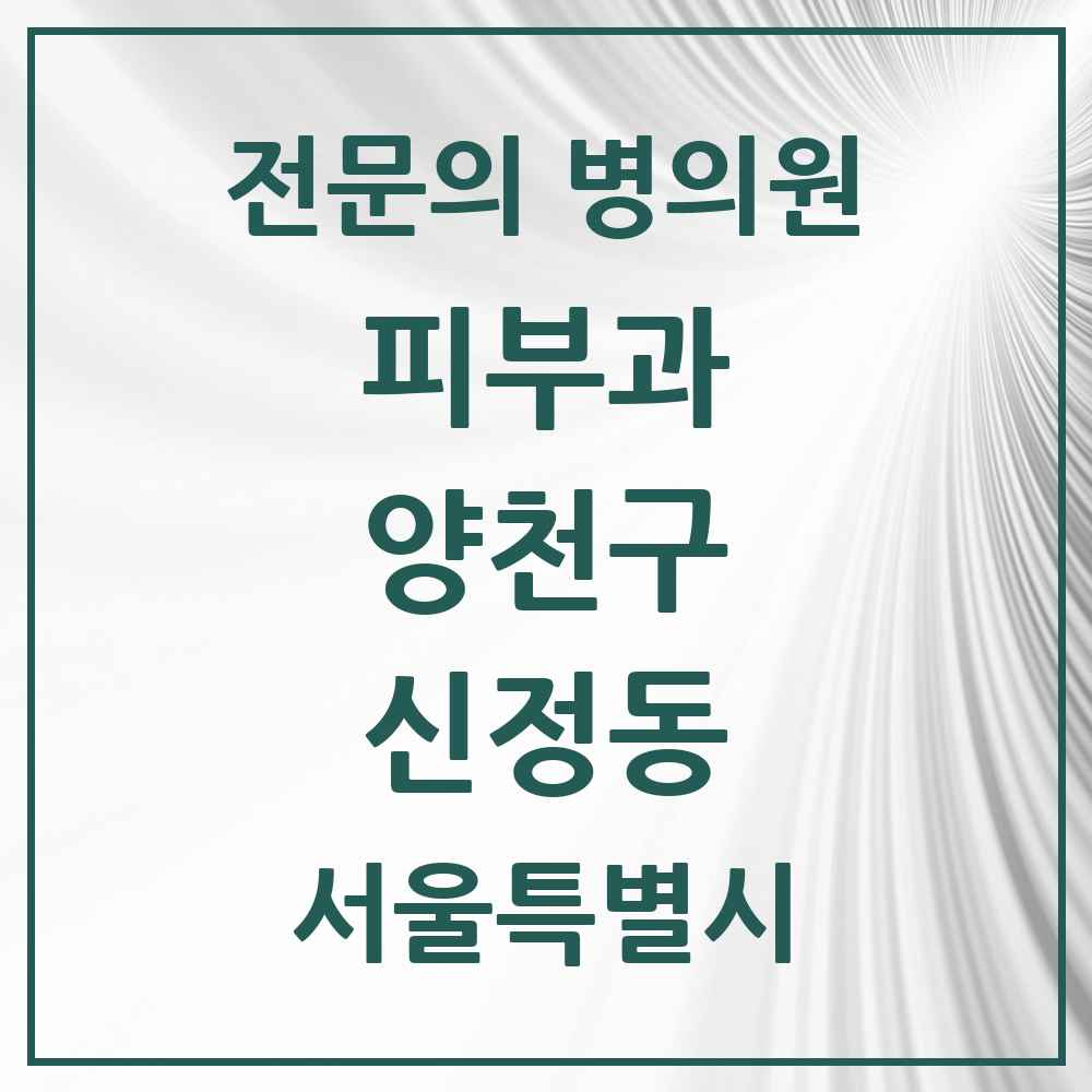 2025 서울특별시 양천구 신정동 피부과 전문의 의원·병원 목록 5곳