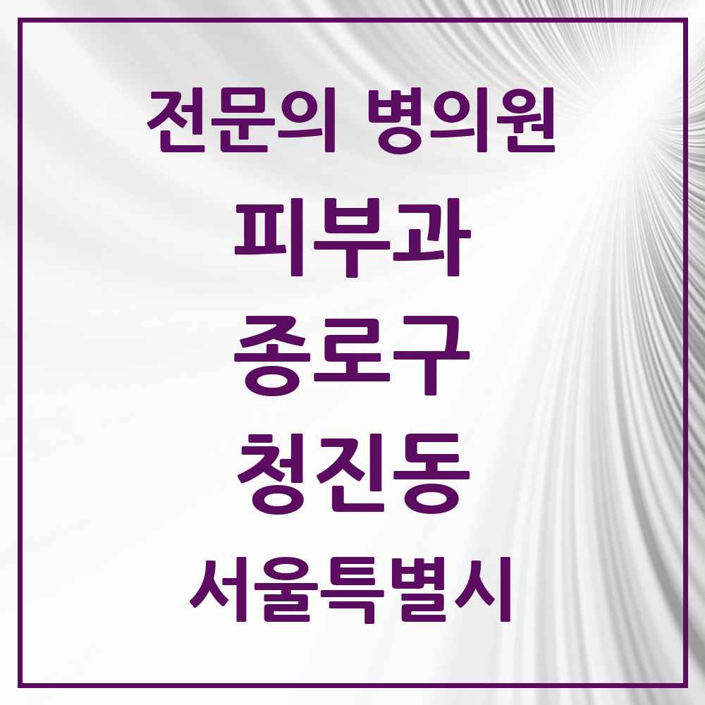 2025 서울특별시 종로구 청진동 피부과 전문의 의원·병원 목록 1곳