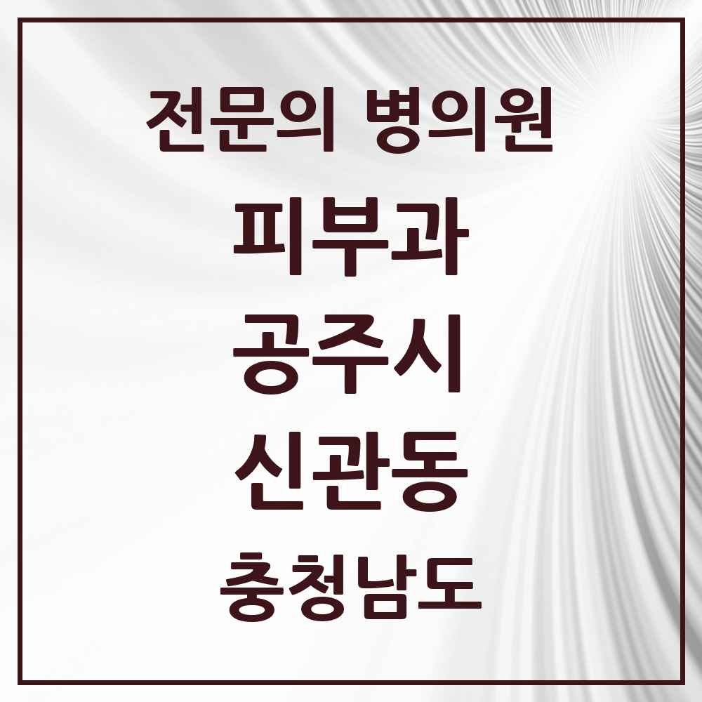 2025 충청남도 공주시 신관동 피부과 전문의 의원·병원 목록 1곳