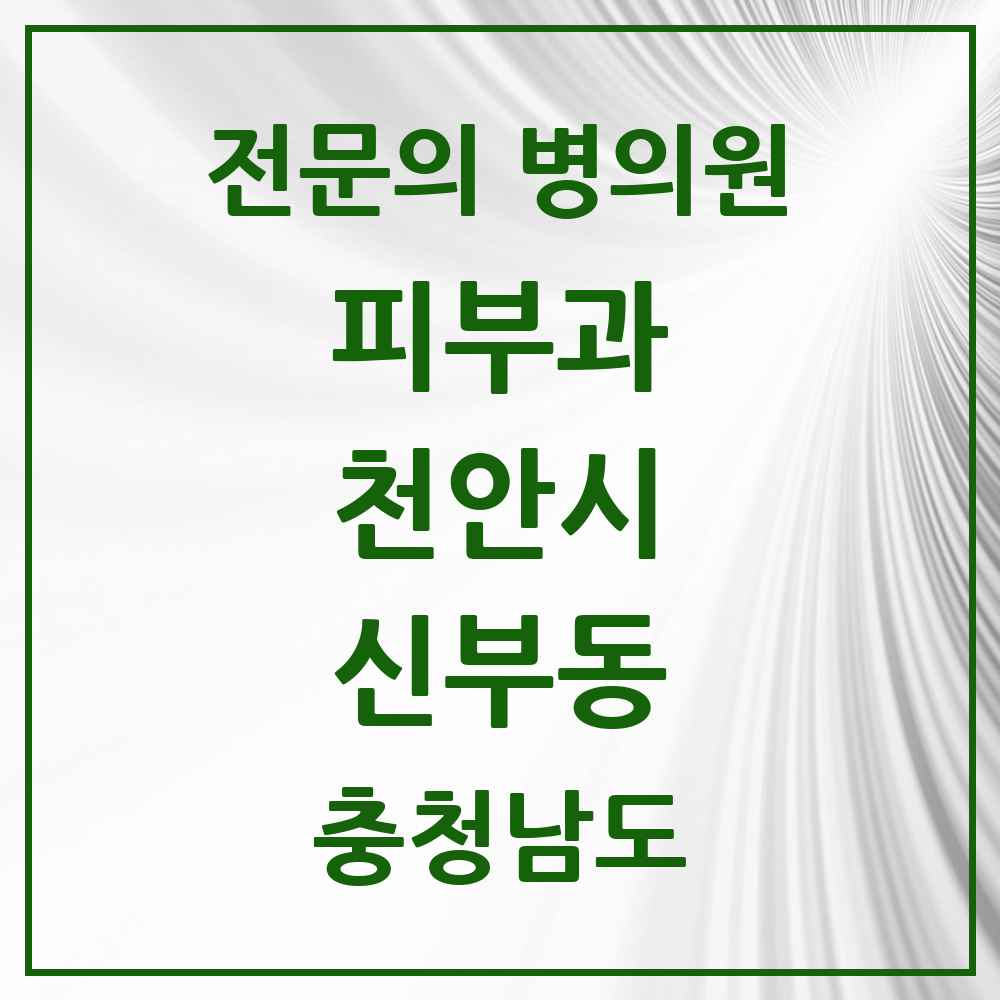 2025 충청남도 천안시 신부동 피부과 전문의 의원·병원 목록 3곳
