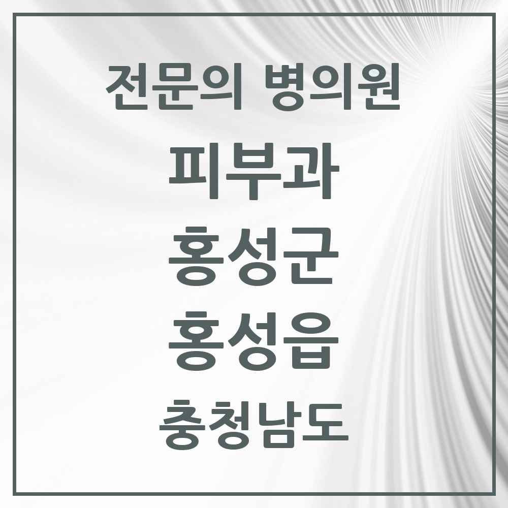 2025 충청남도 홍성군 홍성읍 피부과 전문의 의원·병원 목록 2곳