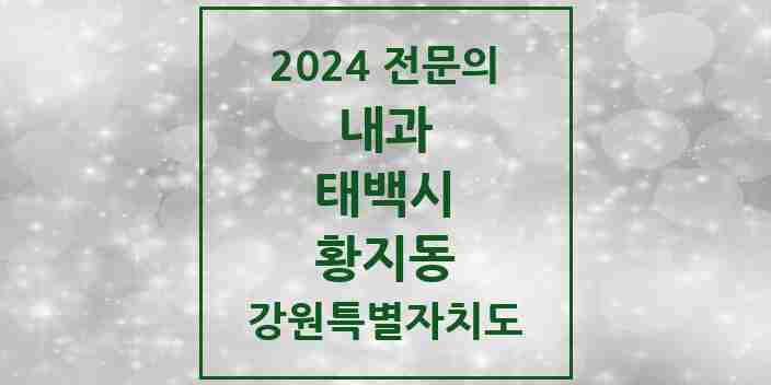 2024 황지동 내과 전문의 의원·병원 모음 | 강원특별자치도 태백시 리스트