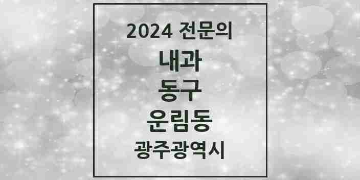 2024 운림동 내과 전문의 의원·병원 모음 1곳 | 광주광역시 동구 추천 리스트