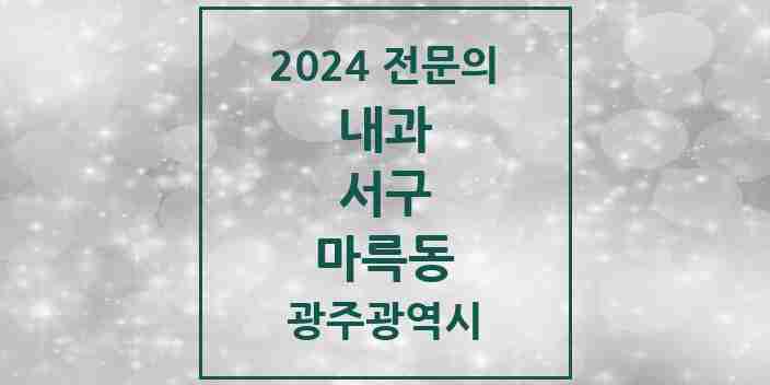 2024 마륵동 내과 전문의 의원·병원 모음 2곳 | 광주광역시 서구 추천 리스트