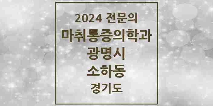 2024 소하동 마취통증의학과 전문의 의원·병원 모음 | 경기도 광명시 리스트