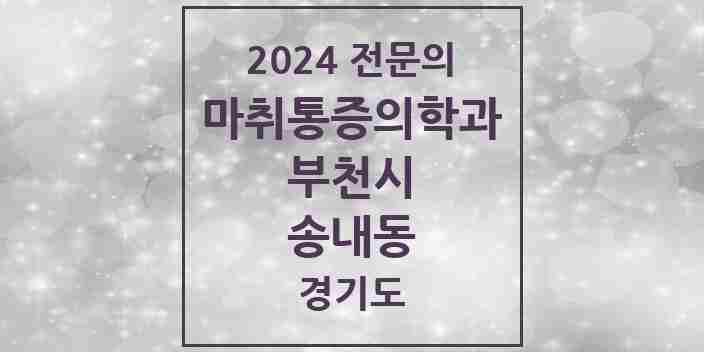 2024 송내동 마취통증의학과 전문의 의원·병원 모음 | 경기도 부천시 리스트