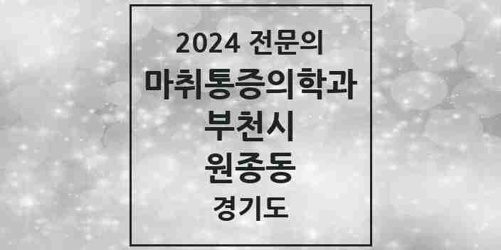 2024 원종동 마취통증의학과 전문의 의원·병원 모음 6곳 | 경기도 부천시 추천 리스트