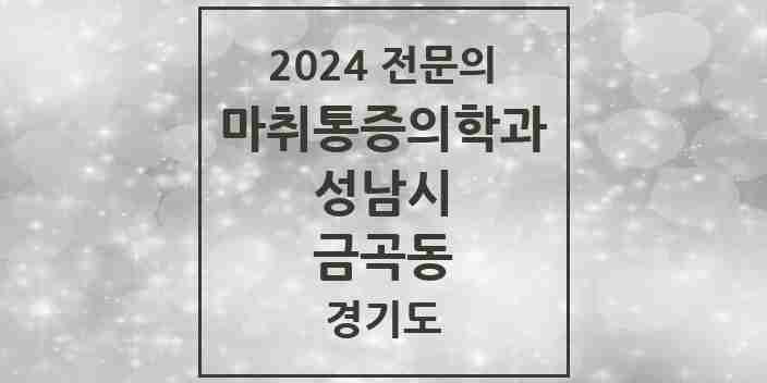 2024 금곡동 마취통증의학과 전문의 의원·병원 모음 3곳 | 경기도 성남시 추천 리스트