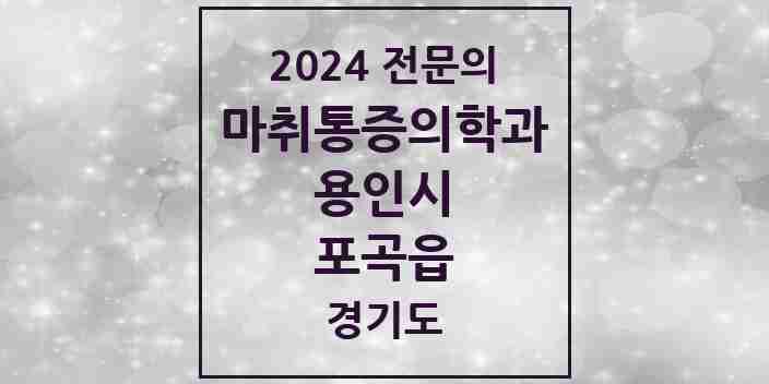 2024 포곡읍 마취통증의학과 전문의 의원·병원 모음 | 경기도 용인시 리스트