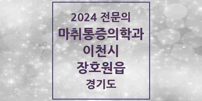 2024 장호원읍 마취통증의학과 전문의 의원·병원 모음 | 경기도 이천시 리스트