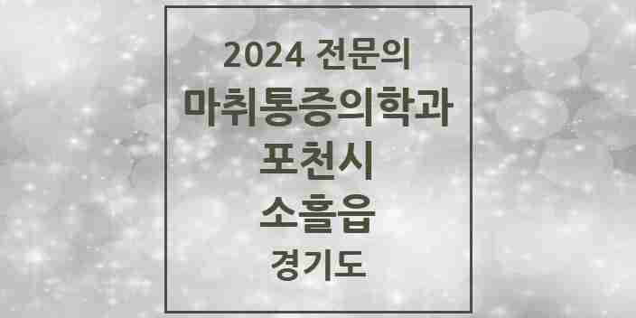 2024 소흘읍 마취통증의학과 전문의 의원·병원 모음 3곳 | 경기도 포천시 추천 리스트