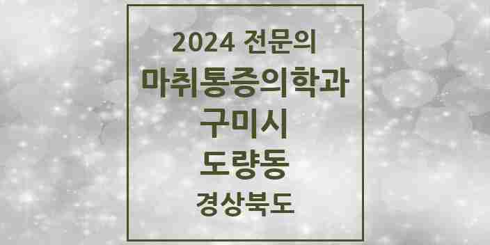 2024 도량동 마취통증의학과 전문의 의원·병원 모음 1곳 | 경상북도 구미시 추천 리스트