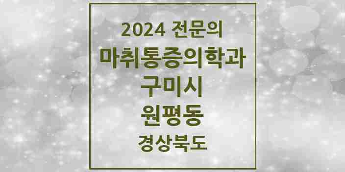 2024 원평동 마취통증의학과 전문의 의원·병원 모음 4곳 | 경상북도 구미시 추천 리스트