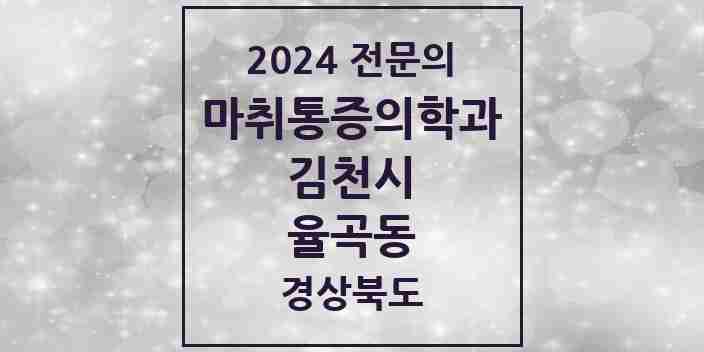 2024 율곡동 마취통증의학과 전문의 의원·병원 모음 1곳 | 경상북도 김천시 추천 리스트