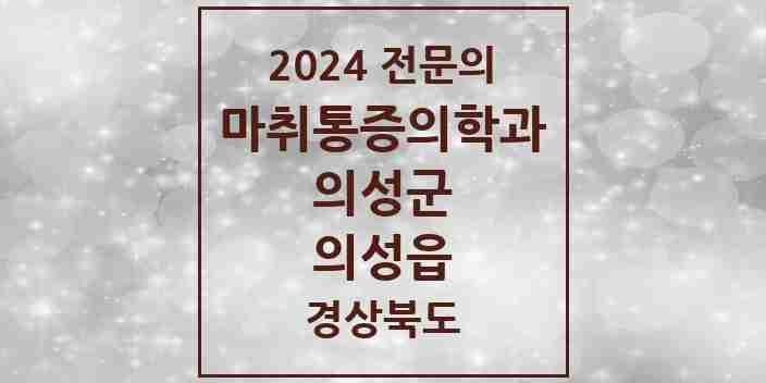 2024 의성읍 마취통증의학과 전문의 의원·병원 모음 1곳 | 경상북도 의성군 추천 리스트