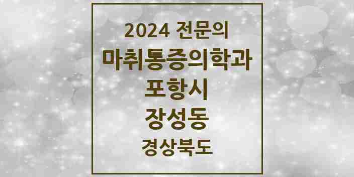 2024 장성동 마취통증의학과 전문의 의원·병원 모음 2곳 | 경상북도 포항시 추천 리스트