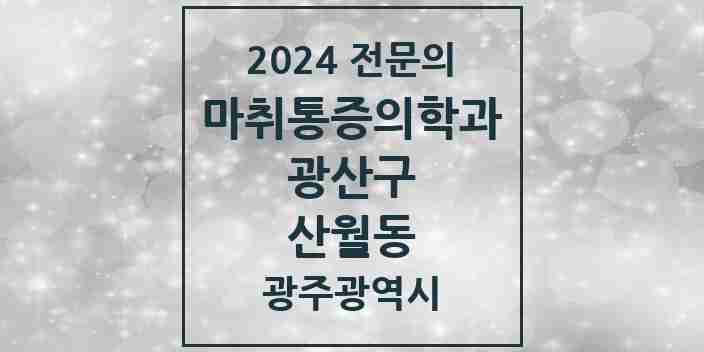 2024 산월동 마취통증의학과 전문의 의원·병원 모음 1곳 | 광주광역시 광산구 추천 리스트