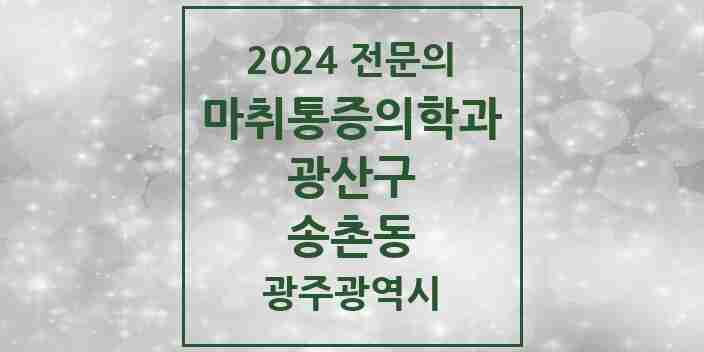 2024 송촌동 마취통증의학과 전문의 의원·병원 모음 1곳 | 광주광역시 광산구 추천 리스트