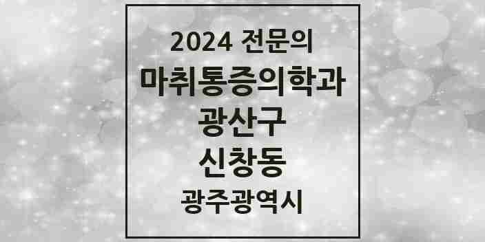 2024 신창동 마취통증의학과 전문의 의원·병원 모음 | 광주광역시 광산구 리스트