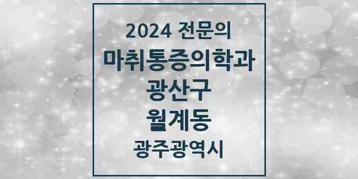 2024 월계동 마취통증의학과 전문의 의원·병원 모음 1곳 | 광주광역시 광산구 추천 리스트