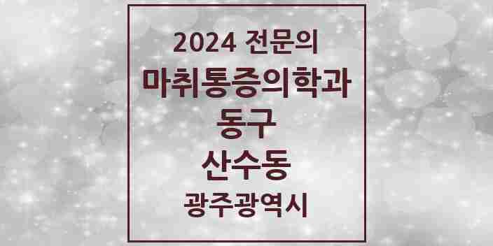 2024 산수동 마취통증의학과 전문의 의원·병원 모음 2곳 | 광주광역시 동구 추천 리스트