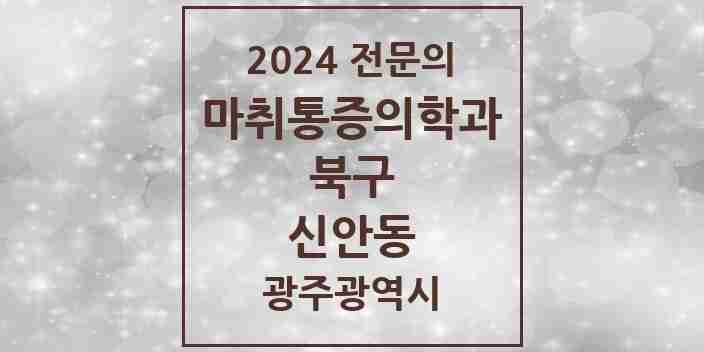 2024 신안동 마취통증의학과 전문의 의원·병원 모음 1곳 | 광주광역시 북구 추천 리스트