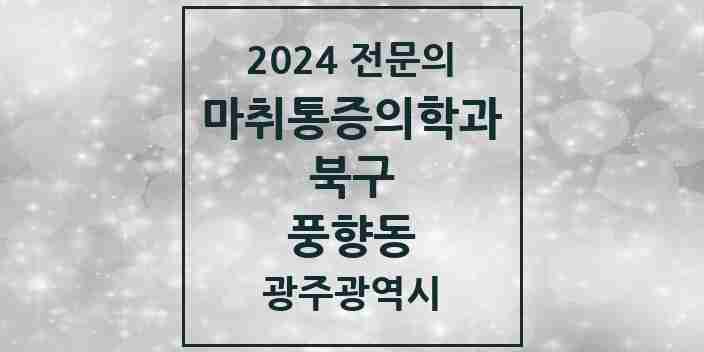 2024 풍향동 마취통증의학과 전문의 의원·병원 모음 1곳 | 광주광역시 북구 추천 리스트